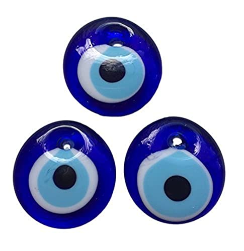 3 Turkish eyes to hang - crystal against the blue and white evil eye and for good luck, 4 cm diameter with hole