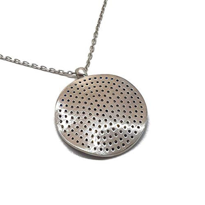 MYSTIC JEWELS by Dalia - 925 Sterling Silver Blue Round Turkish Eye Pendant Necklace with Cubic Zirconia (Silver)