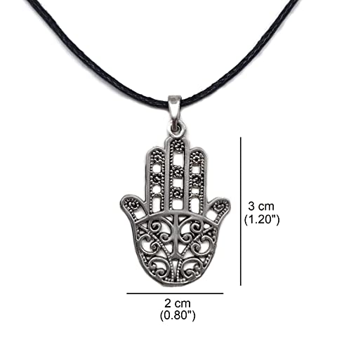 MYSTIC JEWELS - Hand of Fatima (Hamsa) pendant for good luck and evil eye, women and men, gift (Model 1)