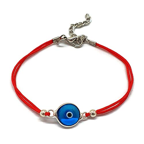 MYSTIC JEWELS by Dalia - Classic Turkish Eye of Good Luck Bracelet for Men and Women (Red)