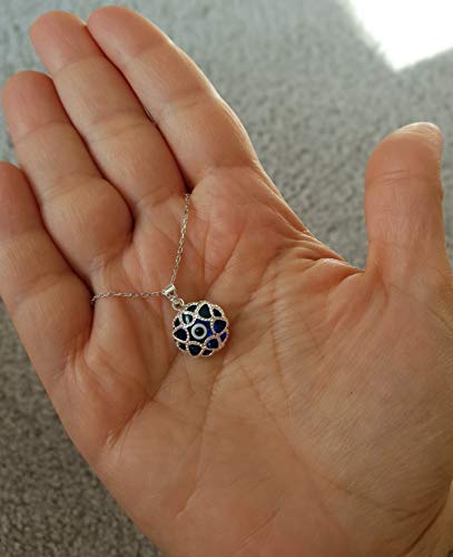 Mystic Jewels By Dalia - Crystal and 925 Sterling Silver Evil Eye Necklace - Filigree Turkish Eye - - for Men and Women