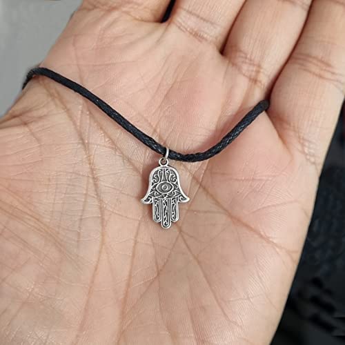 MYSTIC JEWELS - Hand of Fatima (Hamsa) pendant for good luck and evil eye, women and men, gift (Model 3)