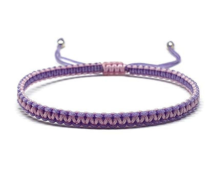 MYSTIC JEWELS - Macrame Bracelet - Thread Kabbalah with 2 colors, Amulet, Evil Eye protection, Good Luck, Good Luck (Lilac - Pink)