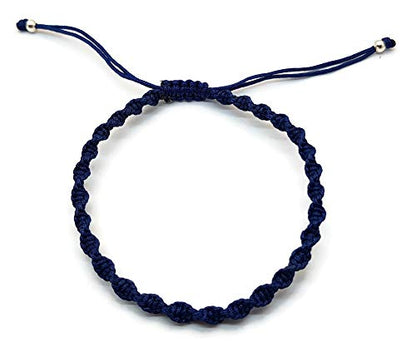 MYSTIC JEWELS - Rotating Macrame Bracelet - Colorful Thread Kabbalah, Amulet, Evil Eye Protection, Good Luck, Good Luck (Blue)