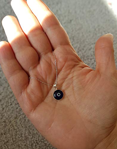 MYSTIC JEWELS by Dalia - Blue crystal evil eye necklace for good luck - 925 sterling silver - - Chain 40 to 45 cm Length, to give as a gift for evil eye protection (Strong Transparent Blue)