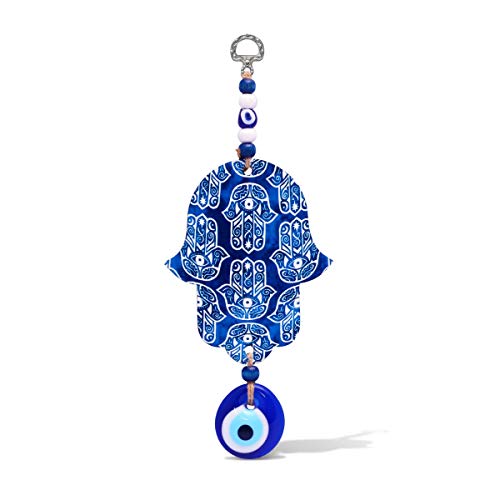 MYSTIC JEWELS - Hamsa of the Hand of Fatima in wood with Turkish eye for Good Luck and Energy at Home (Color 1)