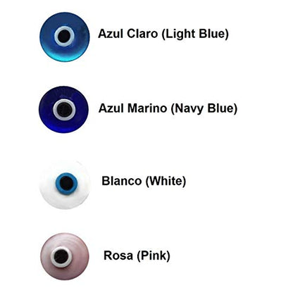 MYSTIC JEWELS By Dalia - Small Turkish Evil Eye Crystal Earrings - 925 Sterling Silver (Light Blue)