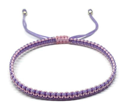 MYSTIC JEWELS - Macrame Bracelet - Thread Kabbalah with 2 colors, Amulet, Evil Eye protection, Good Luck, Good Luck (Lilac - Pink)
