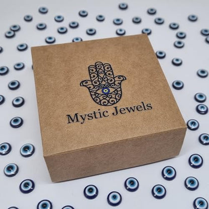 MYSTIC JEWELS By Dalia - 925 Sterling Silver Cross and Evil Eye Cubic Zirconia Necklace for Good Luck, Gift for New Year, Birthday
