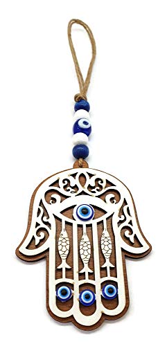 Mystic Jewels - Hand of Fatima pendant with Turkish eye for wall and avoid evil eyes in your home