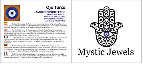 MYSTIC JEWELS - Large Crystal Turkish Eye with Jude to Gift - Good Luck Amulet - Good Luck Ornament