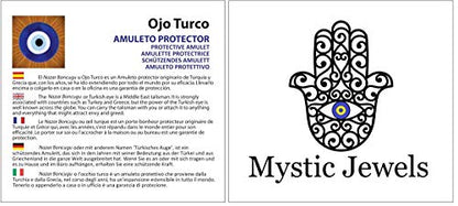 MYSTIC JEWELS - Large Crystal Turkish Eye with Jude to Gift - Good Luck Amulet - Good Luck Ornament