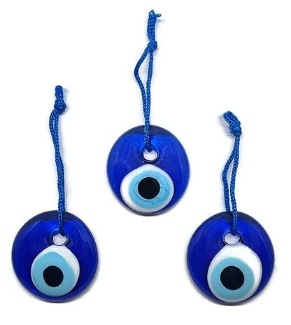 Turkish eye to hang, crystal against blue evil eye, for good luck, 4cm in diameter with hole and thread, nazar boncuk, evil eye (3)