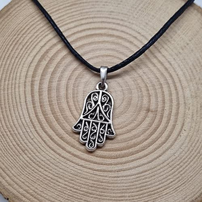 MYSTIC JEWELS - Hand of Fatima (Hamsa) pendant for good luck and evil eye, women and men, gift (Model 2)