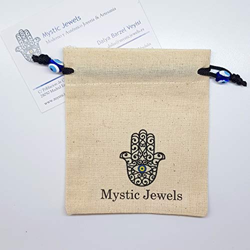 Mystic Jewels - 925 Sterling Silver Turkish Eye Pendant Necklace - Round with Cubic Zirconia - Gold Plated