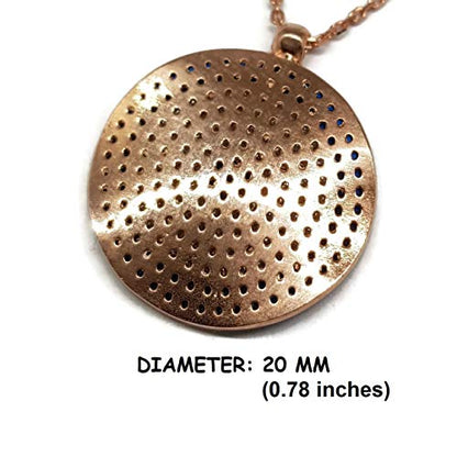 MYSTIC JEWELS By Dalia - 925 Sterling Silver Blue Round Turkish Eye Pendant Necklace with Cubic Zirconia (Pink)