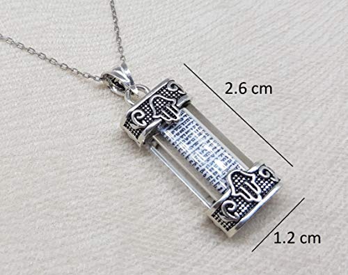 MYSTIC JEWELS by Dalia - 925 Sterling Silver - Mezuzah with Silver Chain (Model 5)