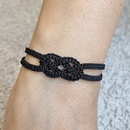 MYSTIC JEWELS - Kabbalah Thread Bracelet, concentric knot, Evil Eye protection, Good Luck, Good Luck (BLACK)