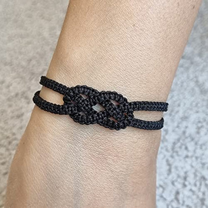 MYSTIC JEWELS - Kabbalah Thread Bracelet, concentric knot, Evil Eye protection, Good Luck, Good Luck (BLACK)