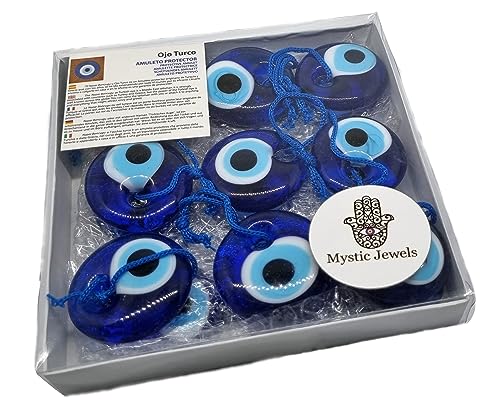 Turkish eye to hang, crystal against blue evil eye, for good luck, 4cm in diameter with hole and thread, nazar boncuk, evil eye (9)