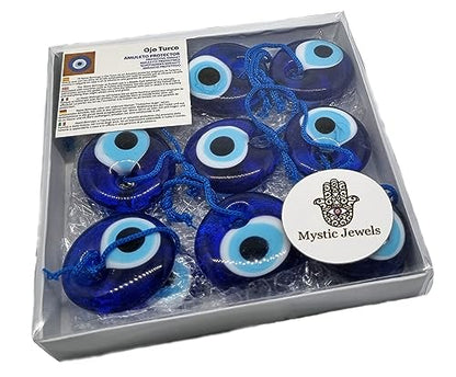 Turkish eye to hang, crystal against blue evil eye, for good luck, 4cm in diameter with hole and thread, nazar boncuk, evil eye (12)