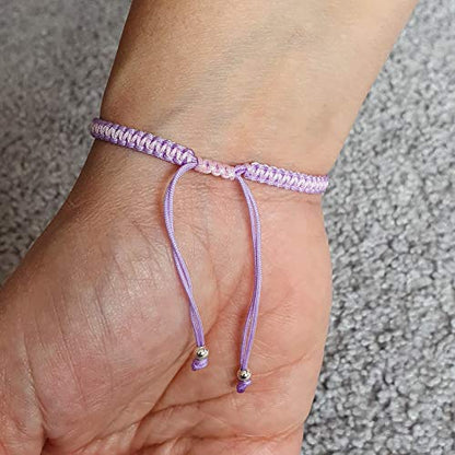 MYSTIC JEWELS - Macrame Bracelet - Thread Kabbalah with 2 colors, Amulet, Evil Eye protection, Good Luck, Good Luck (Lilac - Pink)