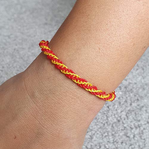 MYSTIC JEWELS - Macrame Bracelet for Men and Women with the Spanish Flag, Original and Exclusive Gift