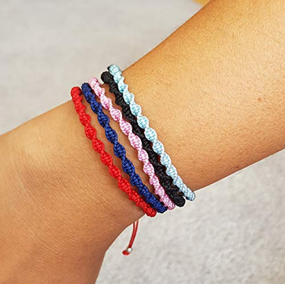 MYSTIC JEWELS - Rotating Macrame Bracelet - Colorful Thread Kabbalah, Amulet, Evil Eye Protection, Good Luck, Good Luck (Blue)