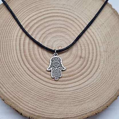 MYSTIC JEWELS - Hand of Fatima (Hamsa) pendant for good luck and evil eye, women and men, gift (Model 3)