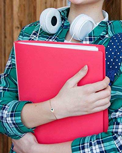 MYSTIC JEWELS by Dalia - Fatima Hand and Turkish Eye Enameled Bracelet - Double Chain - 925 Sterling Silver - Minimalist (Pink)
