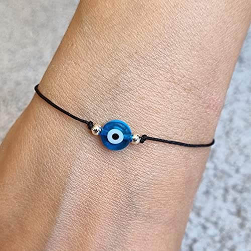 MYSTIC JEWELS Classic Good Luck Eye Bracelet with Red Thread to Give as a Gift (Black)