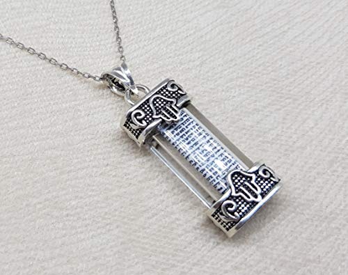 MYSTIC JEWELS by Dalia - 925 Sterling Silver - Mezuzah with Silver Chain (Model 5)