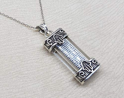 MYSTIC JEWELS by Dalia - 925 Sterling Silver - Mezuzah with Silver Chain (Model 5)