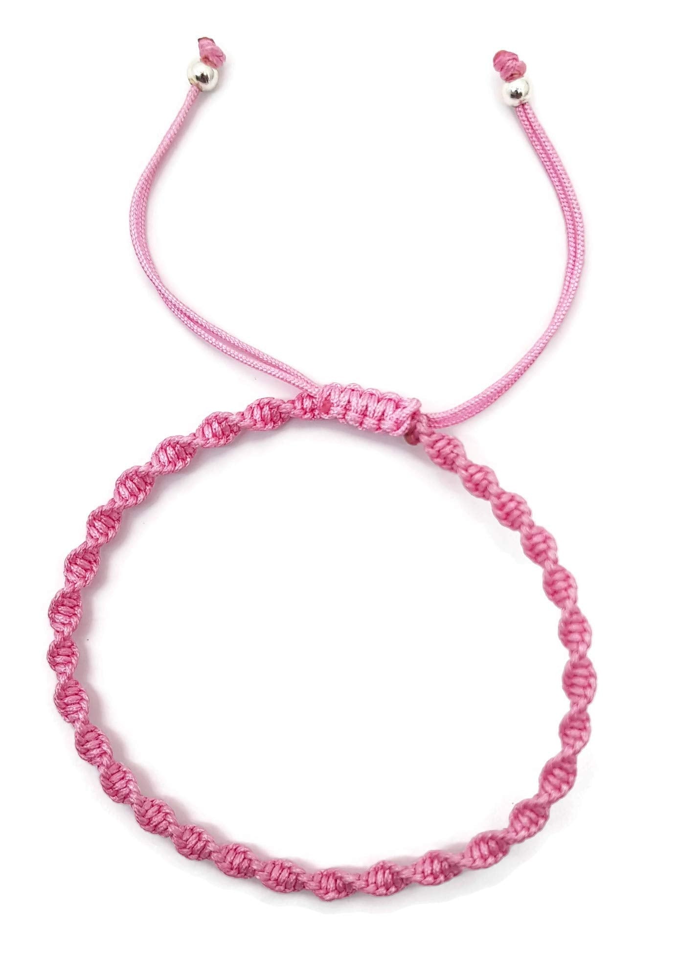 MYSTIC JEWELS - Rotating Macrame Bracelet - Colorful Thread Kabbalah, Amulet, Evil Eye Protection, Good Luck, Good Luck (Pink)