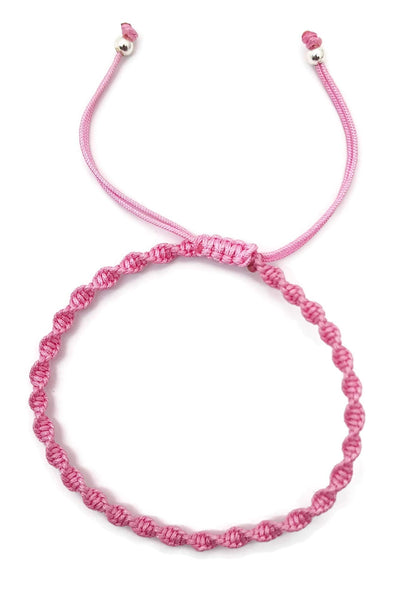 MYSTIC JEWELS - Rotating Macrame Bracelet - Colorful Thread Kabbalah, Amulet, Evil Eye Protection, Good Luck, Good Luck (Pink)