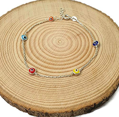 MYSTIC JEWELS by Dalia - 19cm Silver Evil Eye Bracelet - to give as a gift (Multicolor)