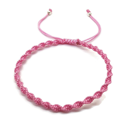 MYSTIC JEWELS - Rotating Macrame Bracelet - Colorful Thread Kabbalah, Amulet, Evil Eye Protection, Good Luck, Good Luck (Pink)