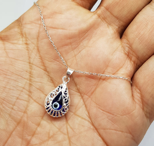 Orecchini di Agata Azzurra in Argento 925 e Bronzo - Stile Turco