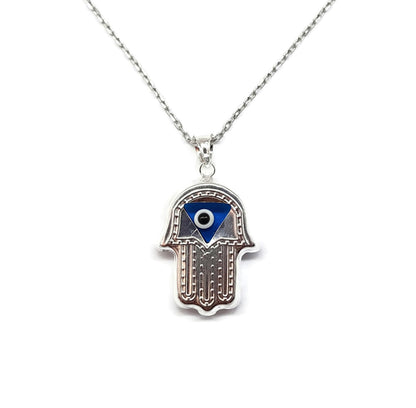 Necklace for Women, 925 Sterling Silver, Good Luck Fatima Hand Pendant
