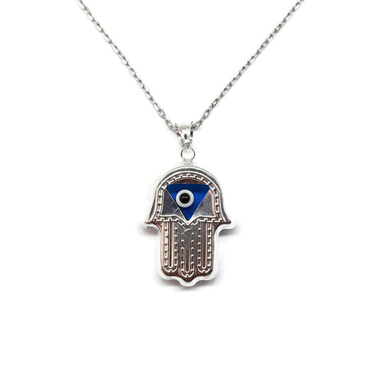 Necklace for Women, 925 Sterling Silver, Good Luck Fatima Hand Pendant