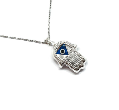 Necklace for Women, 925 Sterling Silver, Good Luck Fatima Hand Pendant